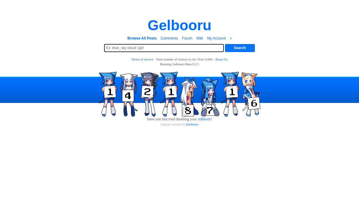 Gelbooru 웹사이트 미리보기